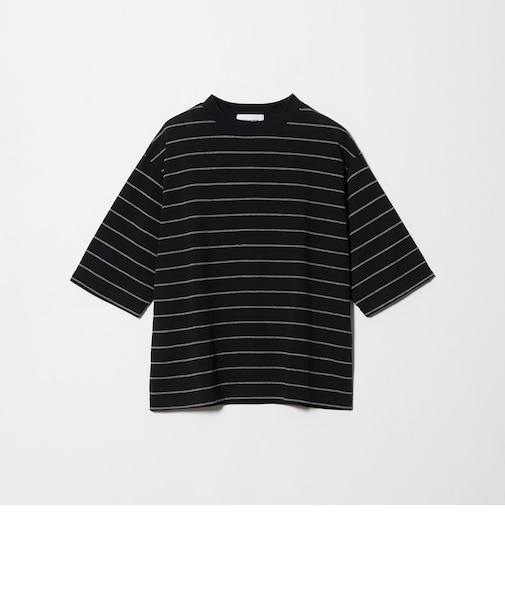 コットンポリエステル ボーダー ハーフスリーブTシャツ