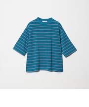コットンポリエステル ボーダー ハーフスリーブTシャツ