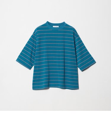 コットンポリエステル ボーダー ハーフスリーブTシャツ