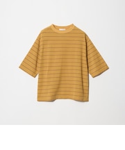 コットンポリエステル ボーダー ハーフスリーブTシャツ