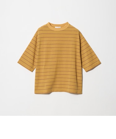 コットンポリエステル ボーダー ハーフスリーブTシャツ