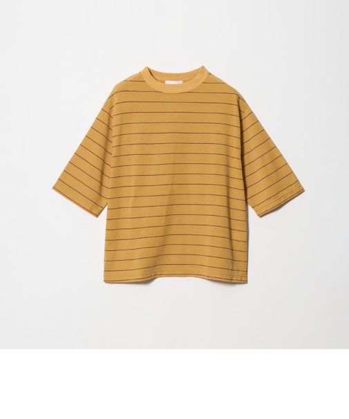 コットンポリエステル ボーダー ハーフスリーブTシャツ