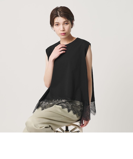 【WEB限定】レースコンビ ノースリーブカットソー