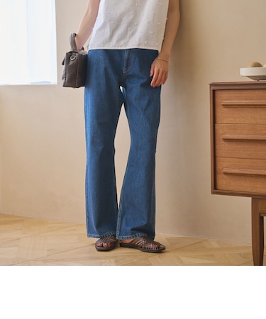 【WEB限定】ワイドフレア デニムパンツ ウォッシャブル