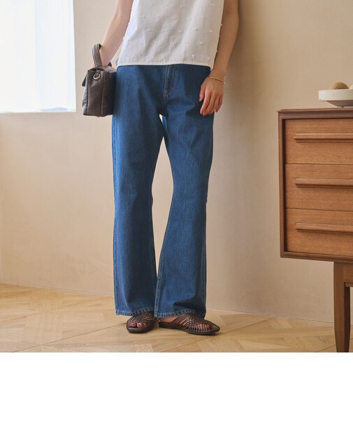 【WEB限定】ワイドフレア デニムパンツ ウォッシャブル