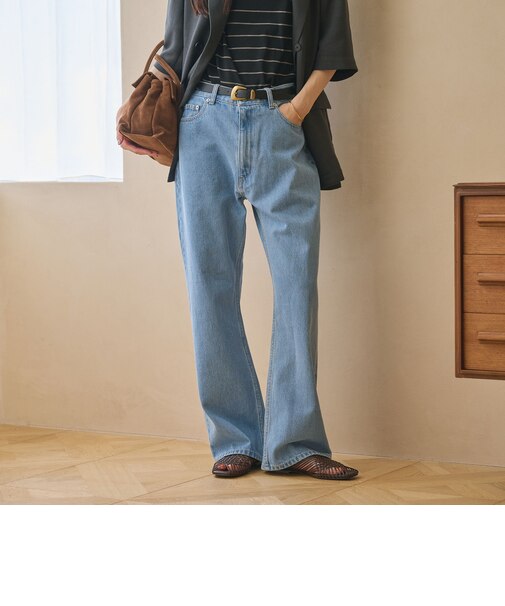 【WEB限定】ワイドフレア デニムパンツ ウォッシャブル