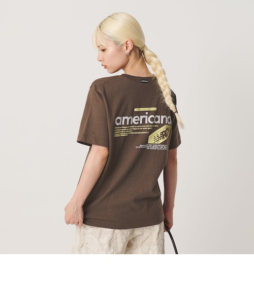 Americana ロゴプリントTシャツ ベージュ Americana＞ロゴ プリント Tシャツ｜ビューティー＆ユース