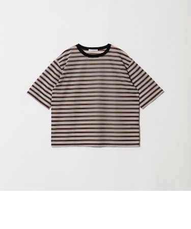 コットンポリエステル シアーボーダー Tシャツ