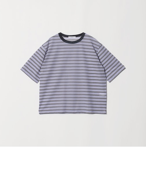 コットンポリエステル シアーボーダー Tシャツ