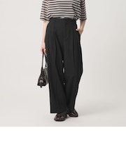 ポリエステルブレンド ２タック タブワイドパンツ ウォッシャブル 防シワ