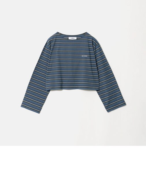＜NICE WEATHER＞マルチボーダー ショートロングスリーブ Tシャツ