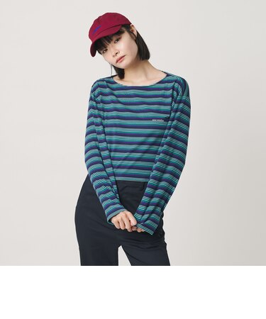 ＜NICE WEATHER＞マルチボーダー ショートロングスリーブ Tシャツ