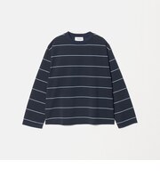 コットンポリエステル ボーダー ロングスリーブTシャツ