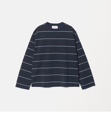 コットンポリエステル ボーダー ロングスリーブTシャツ