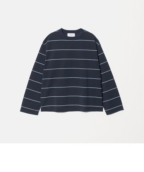 コットンポリエステル ボーダー ロングスリーブTシャツ