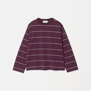 コットンポリエステル ボーダー ロングスリーブTシャツ