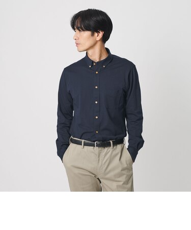 クイック ストレッチ シャンブレー ボタンダウン シャツ SLIM型 吸水速乾 タテヨコストレッチ