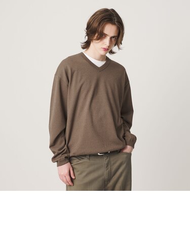 KNITEE フェザー コットン Vネック ニット Tシャツ ウォッシャブル