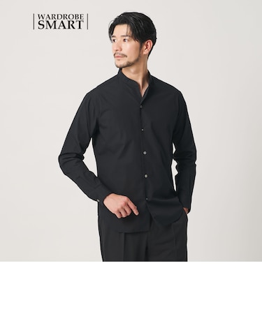 【WEB限定 WARDROBE SMART】コットン バンドカラー スキッパー シャツ