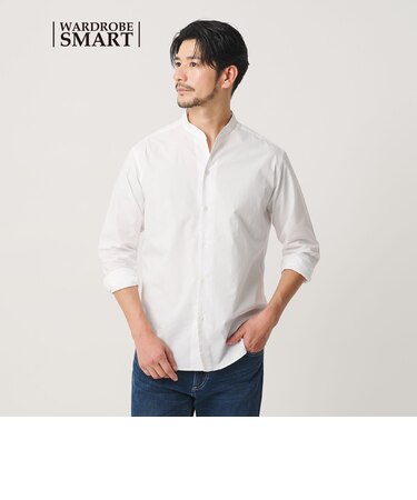【WEB限定 WARDROBE SMART】コットン バンドカラー スキッパー シャツ