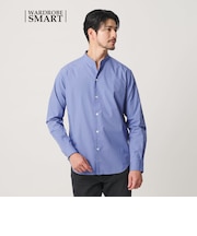 【WEB限定 WARDROBE SMART】コットン バンドカラー スキッパー シャツ