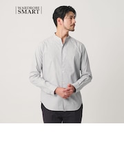 【WEB限定 WARDROBE SMART】コットン バンドカラー スキッパー シャツ
