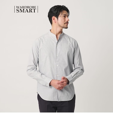 【WEB限定 WARDROBE SMART】コットン バンドカラー スキッパー シャツ