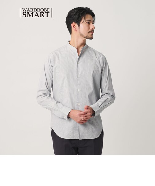 【WEB限定 WARDROBE SMART】コットン バンドカラー スキッパー シャツ