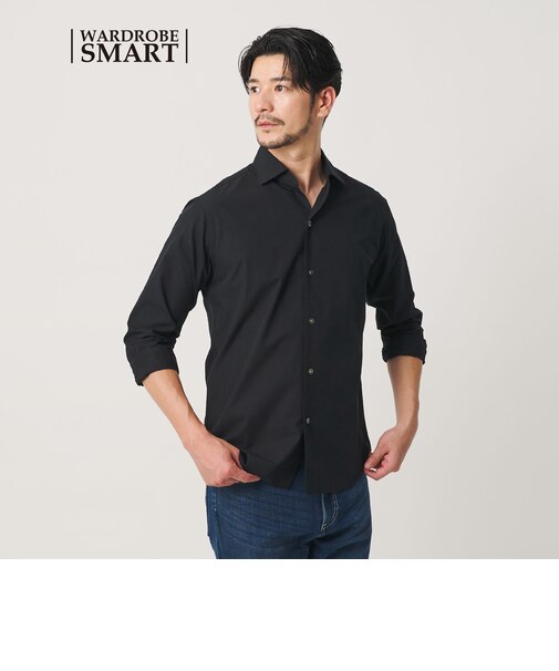 【WEB限定 WARDROBE SMART】コットン ワイドカラー スキッパー シャツ