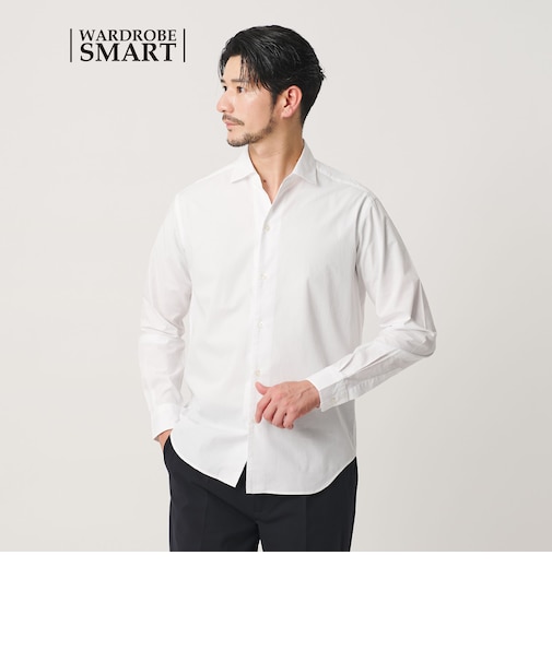 【WEB限定 WARDROBE SMART】コットン ワイドカラー スキッパー シャツ