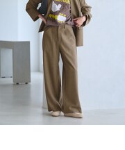 【WEB限定 Wardrobe DAILY MINIMAL】メランジ ステッチワイドパンツ ウォッシャブル