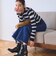 【WEB限定 Wardrobe DAILY MINIMAL】ボーダー ペプラムニットカーディガン