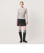＜NICE WEATHER＞フェイクレザー ミニスカート