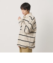 <NICE WEATHER>ボーダー ロングスリーブ ポロシャツ