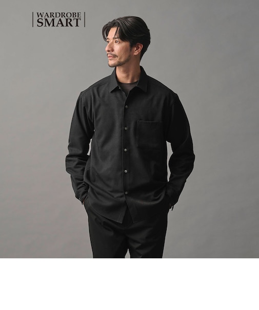 【WEB限定 WARDROBE SMART】ウールライク シャツ