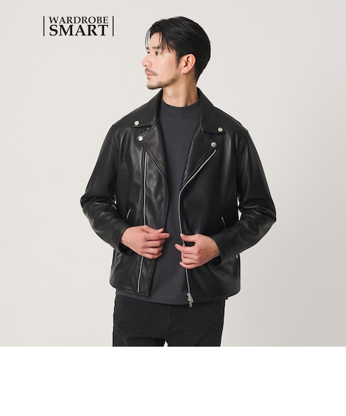 WEB限定 WARDROBE SMART】 シープ シングル ライダースジャケット