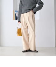 【WEB限定 Wardrobe DAILY MINIMAL】ジャージー タックカーブパンツ ウォッシャブル
