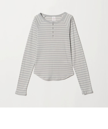 【別注】<Healthknit>ボーダー ヘンリーネック プルオーバー