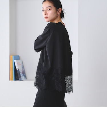 【WEB限定 Wardrobe DAILY MINIMAL】ヘムレース ブラウス ウォッシャブル