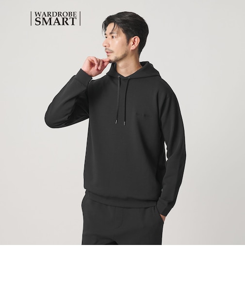 【WEB限定 WARDROBE SMART】ダブルニット ロゴ スウェットフーディ/セットアップ対応 【抗菌・防臭】