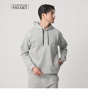 【WEB限定 WARDROBE SMART】ダブルニット ロゴ スウェットフーディ/セットアップ対応 【抗菌・防臭】