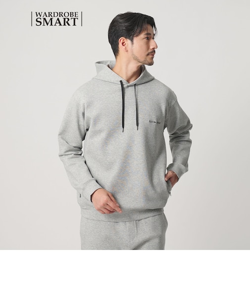 【WEB限定 WARDROBE SMART】ダブルニット ロゴ スウェットフーディ/セットアップ対応 【抗菌・防臭】