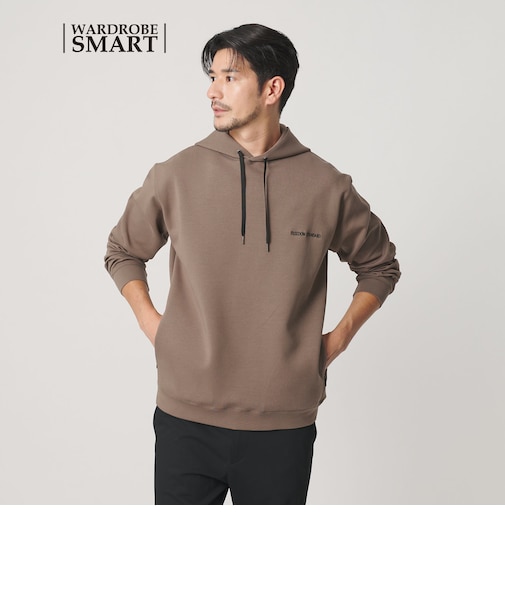 【WEB限定 WARDROBE SMART】ダブルニット ロゴ スウェットフーディ/セットアップ対応 【抗菌・防臭】