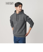 【WEB限定 WARDROBE SMART】ダブルニット ロゴ スウェットフーディ/セットアップ対応 【抗菌・防臭】