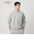 【WEB限定 WARDROBE SMART】ダブルニット ロゴ クルーネック スウェット/セットアップ対応【抗菌・防臭】