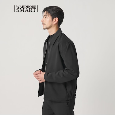 【WEB限定 WARDROBE SMART】ダブルニット ハリントン ジャケット/セットアップ対応 【抗菌・防臭】