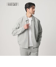 【WEB限定 WARDROBE SMART】ダブルニット ハリントン ジャケット/セットアップ対応 【抗菌・防臭】