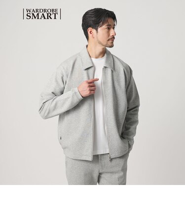 【WEB限定 WARDROBE SMART】ダブルニット ハリントン ジャケット/セットアップ対応 【抗菌・防臭】