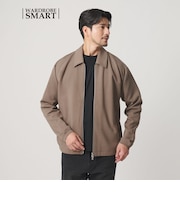 【WEB限定 WARDROBE SMART】ダブルニット ハリントン ジャケット/セットアップ対応 【抗菌・防臭】