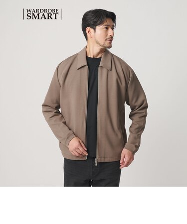 【WEB限定 WARDROBE SMART】ダブルニット ハリントン ジャケット/セットアップ対応 【抗菌・防臭】